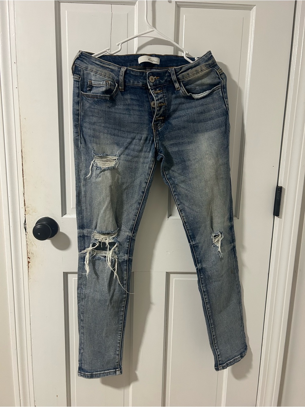KanCan Faded Blue Skinny Ripped Jeans